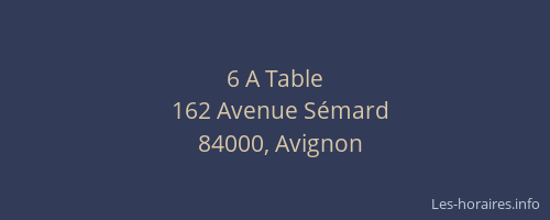 6 A Table