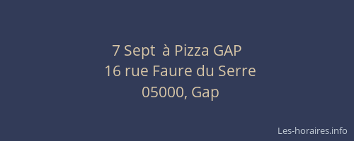 7 Sept  à Pizza GAP