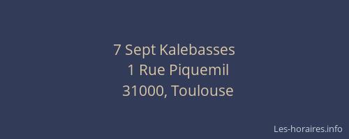 7 Sept Kalebasses