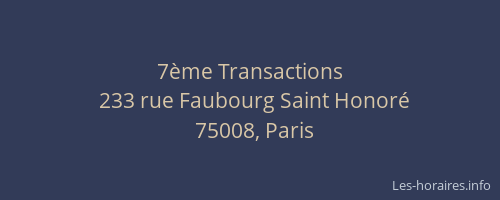 7ème Transactions