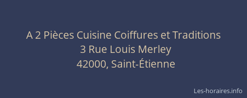 A 2 Pièces Cuisine Coiffures et Traditions