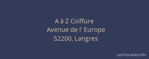A &agrave; Z Coiffure