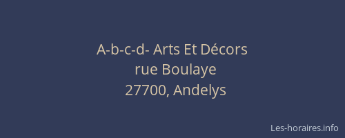 A-b-c-d- Arts Et D&eacute;cors