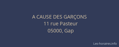 A CAUSE DES GARÇONS