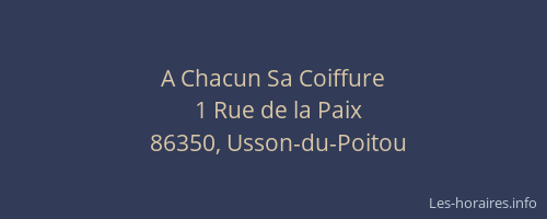 A Chacun Sa Coiffure