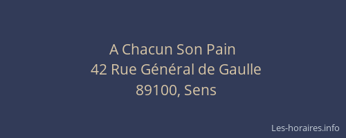 A Chacun Son Pain