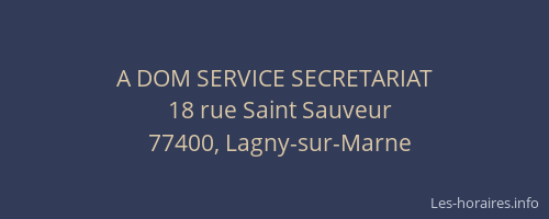 A DOM SERVICE SECRETARIAT