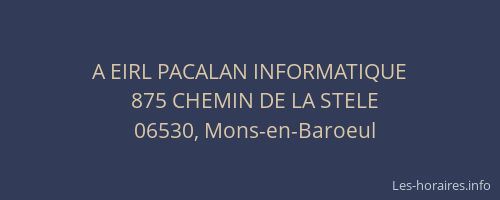 A EIRL PACALAN INFORMATIQUE
