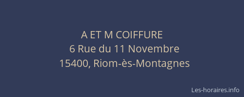 A ET M COIFFURE