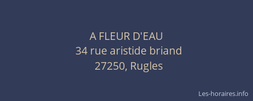 A FLEUR D'EAU