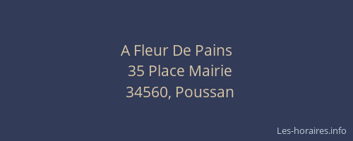 A Fleur De Pains