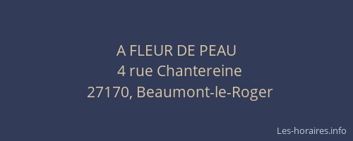A FLEUR DE PEAU