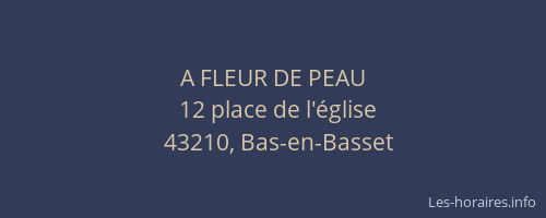 A FLEUR DE PEAU