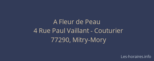 A Fleur de Peau
