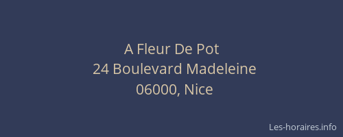 A Fleur De Pot