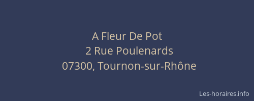 A Fleur De Pot
