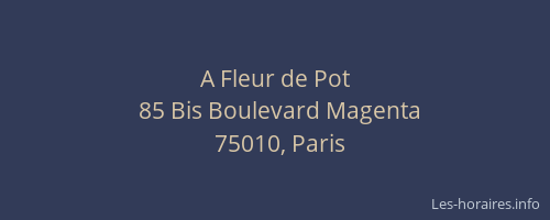 A Fleur de Pot