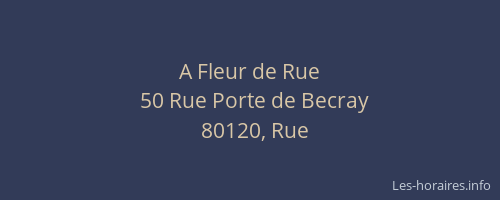 A Fleur de Rue