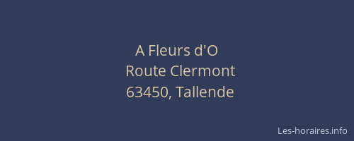 A Fleurs d'O