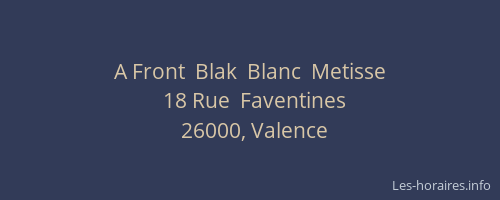 A Front  Blak  Blanc  Metisse