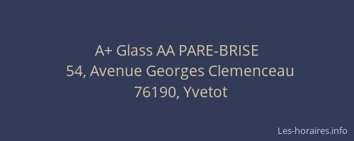 A+ Glass AA PARE-BRISE