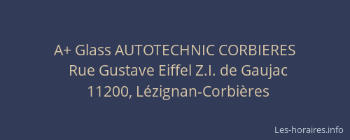 A+ Glass AUTOTECHNIC CORBIERES