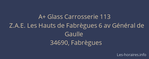 A+ Glass Carrosserie 113