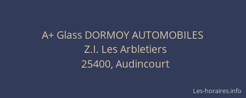 A+ Glass DORMOY AUTOMOBILES