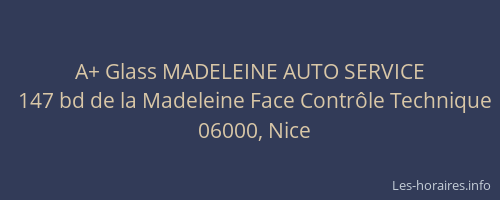 A+ Glass MADELEINE AUTO SERVICE