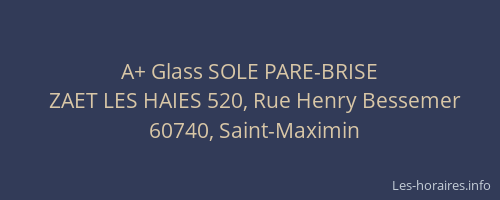 A+ Glass SOLE PARE-BRISE
