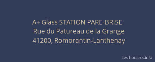 A+ Glass STATION PARE-BRISE