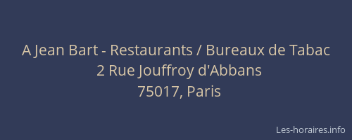 A Jean Bart - Restaurants / Bureaux de Tabac
