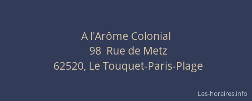 A l'Arôme Colonial