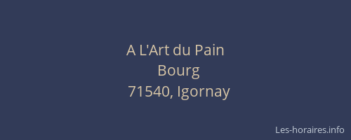 A L'Art du Pain