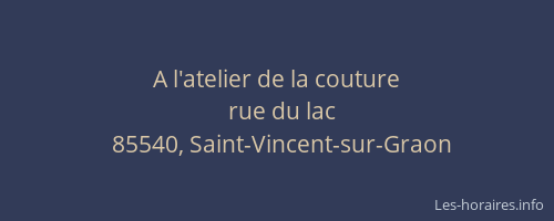 A l'atelier de la couture