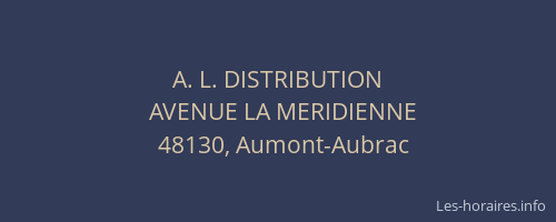 A. L. DISTRIBUTION
