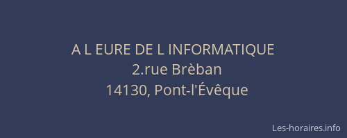 A L EURE DE L INFORMATIQUE