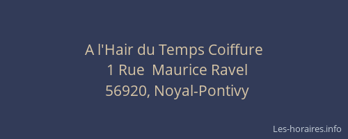 A l'Hair du Temps Coiffure