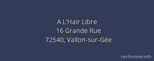A L'Hair Libre