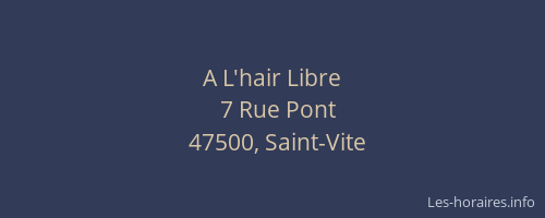 A L'hair Libre