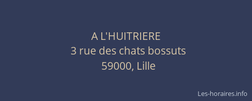 A L'HUITRIERE