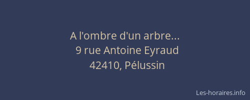 A l'ombre d'un arbre...