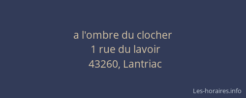 a l'ombre du clocher