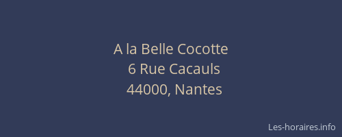 A la Belle Cocotte