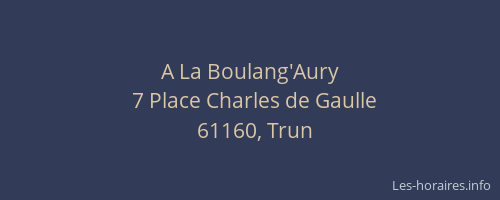 A La Boulang'Aury