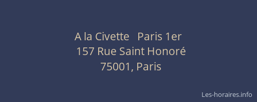 A la Civette   Paris 1er