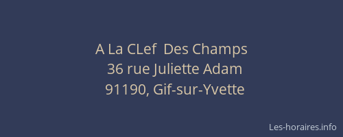 A La CLef  Des Champs