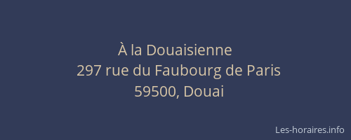 À la Douaisienne