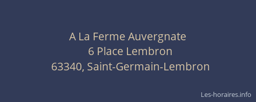 A La Ferme Auvergnate
