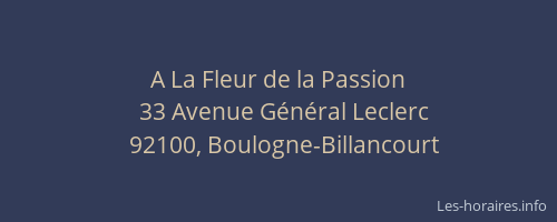 A La Fleur de la Passion